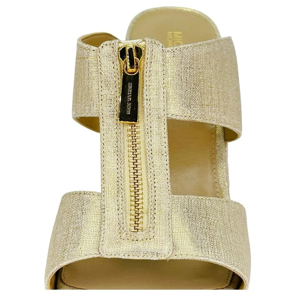 Michael Kors Bradley Gold Shimmer Womens Espadrille Wedge Sandals Size 10M - Picture 7 of 13